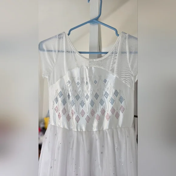 Sparkling Winter Princess Tutu Dress with Snowflake Pattern - 9-10 Years - Picture 5 of 10